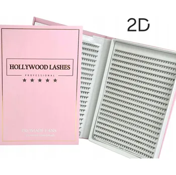 Umělé řasy TRSY ŘAS VĚJÍŘKY PŘIPRAVENÉ 2200ks 2D 0.10C 9MM HOLLYWOOD LASHES