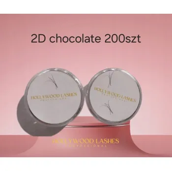 Umělé řasy HOTOVÉ TRSY ŘAS 2D 0,10D 11MM 200ks HNĚDÉ HOLLYWOOD LASHES