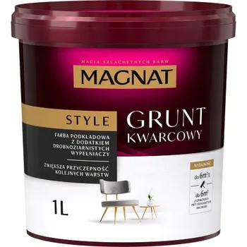 barva na zeď MAGNAT Style Křemenný Základní Nátěr Barva s Plnivy 1L