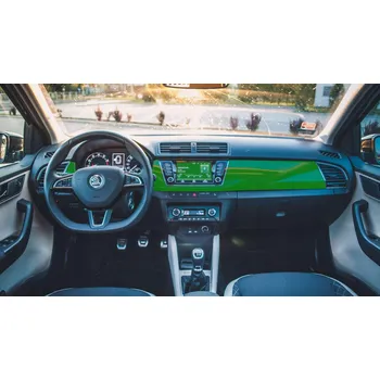 Polep vozidla Fólie PPF do interiéru Škoda Fabia Průhledná ochrana