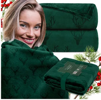 deka Flanelová deka DOMAREX 150 cm x 200 cm zelená