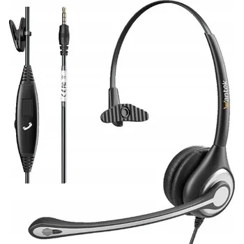 Sluchátka Náhlavní sluchátka s mikrofonem Wantek 3.5 A600, headset pro call centra