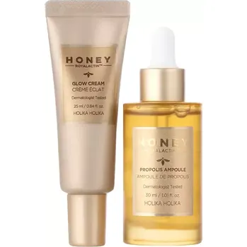 Pleťový krém Holika Holika - Honey Royalactin Propolis Ampoule - Rozjasňující ampule s propolisem - 30 ml + Holika Holika - Honey Royalactin Propolis Glow Cream - Rozjasňující krém s propolisem - 25 ml