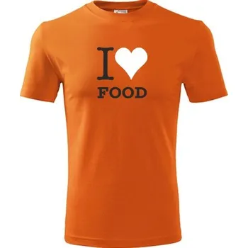 Chlapecké tričko Oranžové dětské tričko I love FOOD - barva oranžová - velikost 4roky