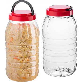 Sklenice ZAVAŘOVACÍ SKLENICE NÁDOBA PLASTOVÁ PET 5L SKLENICE NA POTRAVINY PRODUKTY SKLENICE ATEST 2 ks