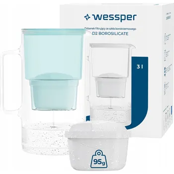 Filtrační konvice Filtrační konvice skleněný Wessper D2 BOROSILICATE 3l mátový + 2x filtr