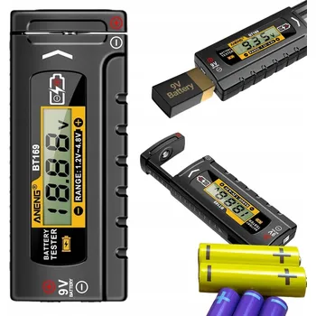 TESTER BATERIÍ DIGITÁLNÍ UNIVERZÁLNÍ MĚŘIČ ŽIVOTNOSTI VOLTMETR LCD BT169