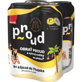 Pivo Proud ležák plech 4×0,5 l
