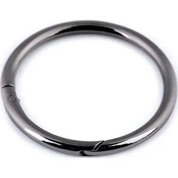 Kabelka Karabina kulatá na kabelky / kroužek na klíče Ø50 mm, barva 2 nikl černý