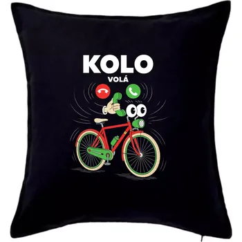 Polštář Karikatura kolo volá - Polštář 50x50 - 50x50 - Včetně výplně ( Černá )