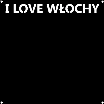 Obraz Čtvercová kovová deska pro TURISTICKÉ MAGNETY Nápis MILUJI ITÁLII 30cm