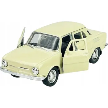autíčko WELLY ŠKODA 100 BÉŽOVÁ 1:34 NOVÝ KOVOVÝ MODEL