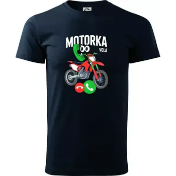 Karikatura motorka cross volá - Triko extra velké (5-8XL) - 6XL ( Námořní modrá (velmi tmavá - téměř černá) )