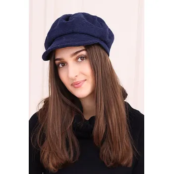 Čepice TopMode Vlněná čepice s kšiltem tmavě modrá