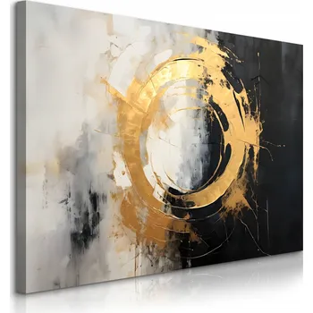 Obraz OBRAZ DO OBÝVÁKU LOŽNICE ABSTRAKCE KULATÝ ZLATÉ PRVKY BETON 30x20