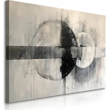 Obraz OBRAZ NA PLÁTNĚ DO OBÝVÁKU BETONOVÁ ABSTRAKCE KRUHY MODERNÍ STYL 70x50