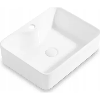 Umyvadlo Keramické umyvadlo na desku obdélníkové bílé