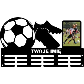 Věšák Kovový nástěnný věšák na MEDAILE s RÁMEČKEM na fotografie a prostorem pro Vaše jméno