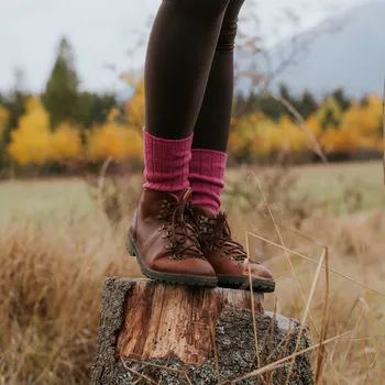 Dámské oblečení Vlněné ponožky Vlnáč rebro vínové M (39-42)