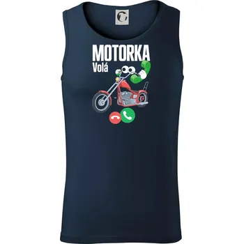 Karikatura motorka chopper volá - Tílko pánské Core - M ( Námořní modrá (velmi tmavá - téměř černá) )