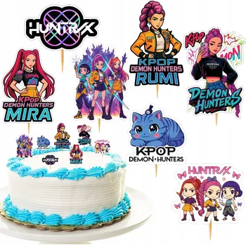 Obraz ZÁPICH DO DORTU HUNTRIX KPOP DEMON HUNTERS SADA POSTAVIČEK OZDOBY 7 ks