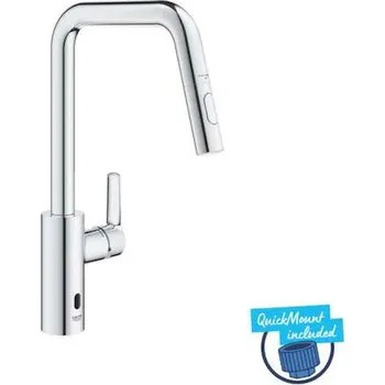 Vodovodní baterie Grohe QuickFix Start - Elektronická dřezová baterie s výsuvnou sprškou, bateriové napájení, chrom 1012430000