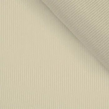 Zbytek - Konfekční žebrovaný úplet nový OSKAR light přírodní nebělený № 0