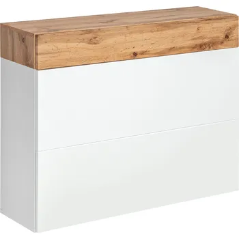 Obývací stěna ASM PLN Poličky se zásuvkou ASM Elaine 20 WTW EY typ 09 (bílá + dub wotan)