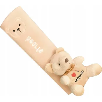 Návlek na bezpečnostní pás PLYŠOVÝ CHRÁNIČ BEZPEČNOSTNÍHO PÁSU DO AUTA PRO DĚTI - HNĚDÝ MEDVÍDEK