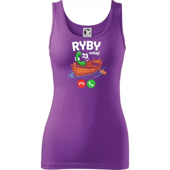 Karikatura ryby volají - Dámské tílko - S ( Fialová )