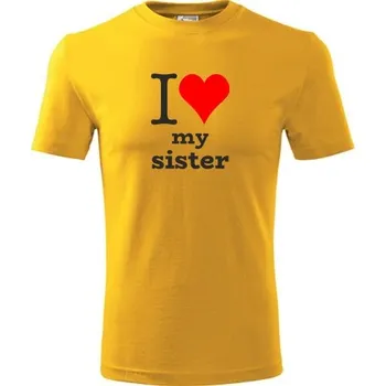 Chlapecké tričko Žluté dětské tričko I love my sister - barva žlutá - velikost 10let