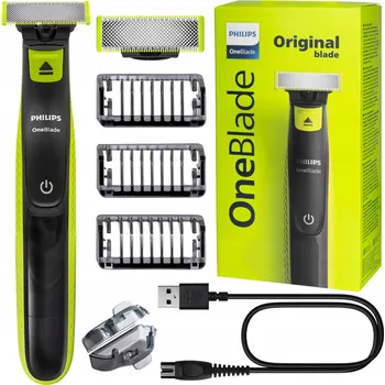 Holicí strojek Holicí Strojek Philips OneBlade fóliový akumulátorový, voděodolný, se 3 nástavci