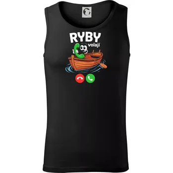 Karikatura ryby volají - Tílko pánské Core - XL ( Černá )