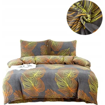 Povlečení Povlečení 140x200 Plyšové, 2dílná sada, Hřejivé a silné, Zimní motiv listí