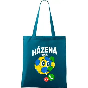 Karikatura házená volá - Taška bavlněná - 42 x 38 cm ( Petrolejová )