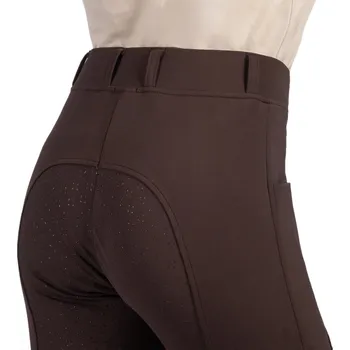 Jezdecké kalhoty Jezdecké legíny HKM Mia, tmavě hnědá, 110/116