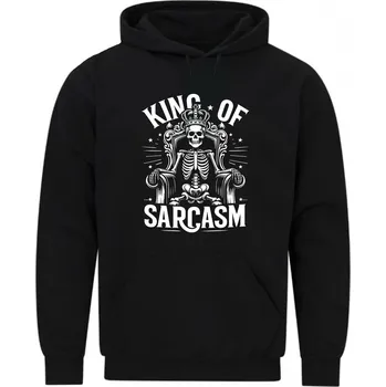 Pánská mikina Pánská mikina Kostlivec Král Sarkasmu King of Sarcasm (Velikost: 5XL, Barva: Černá)