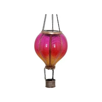 Závěsný, růžový balón 46,5 cm, LED / solární