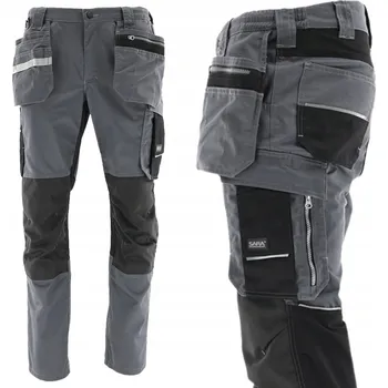 montérky Pánské pracovní montérky do pasu BOZP, odolné a pohodlné, šedé, velikost 58
