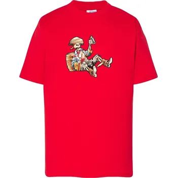 detske-levne-bavlnene-tricko-potisk-pirat Barva: Red - červená, Dětská bavlněná trička JHK: S