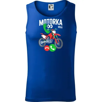 Karikatura motorka cross volá - Tílko pánské Core - M ( Královská modrá )