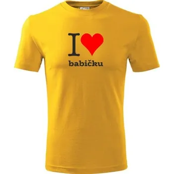 Chlapecké tričko Žluté dětské tričko I love babičku - barva žlutá - velikost 10let