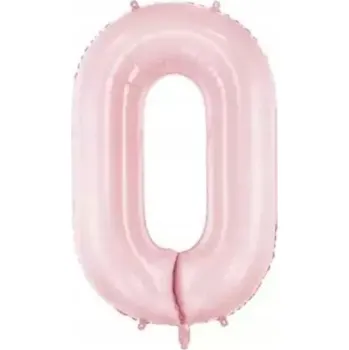 Balónek Foliový balónek "Číslice 0", matný růžový, PartyDeco, 34", DGT