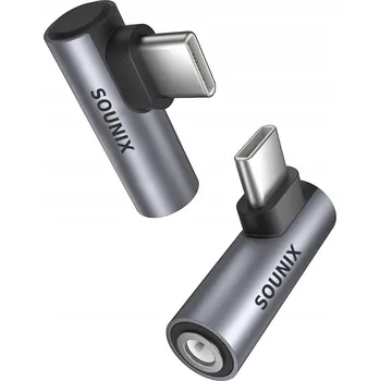 Audio redukce Audio adaptér SOUNIX USB-C na 3,5 mm mini jack, zahnutý 90° (DAC)