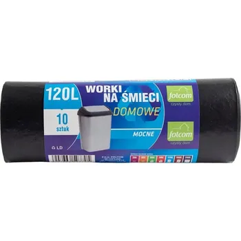 Pytle na odpadky Univerzální pytle na odpad Folcom Pytle na domovní odpad 120 l 10 ks