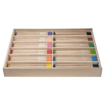 Kresba EDU3 Green trojhranné pastelky H144, tuha 5 mm, 12 barev, 144 ks v dřevěné krabičce