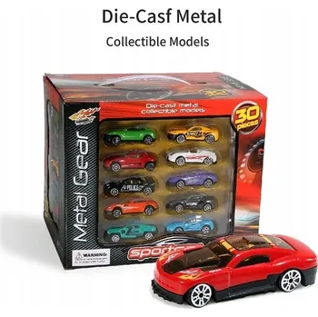 autíčko SADA AUTÍČEK AUTÍČKA V KUFRÍKU S POHONEM HOT CARS 30 KS