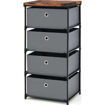 Komoda Regál Costway 42 cm x 84,5 cm x 33,5 cm v odstínech šedé