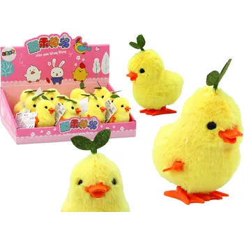 Figurka Mamido Natahovací skákající žluté kuřátko s listem