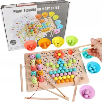 Dřevěná hračka Dřevěná skládačka ProNice rybaření - lovení rybiček 31,5 x 5,5 x 23 cm